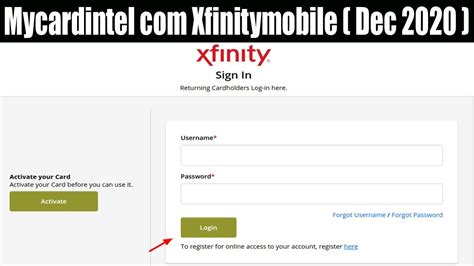 * You’ll find”Activation” in the left corner. . Www mycardintel com xfinity mobile